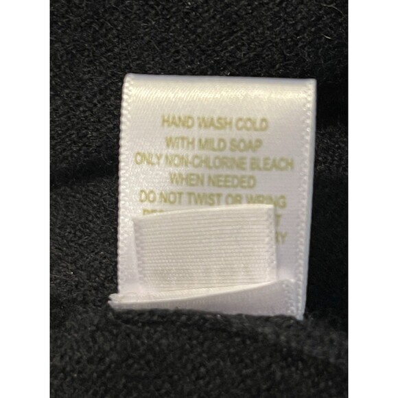 Garnett Hill Cashmere Black Sweater Long Sz M Ruffle Classic Normcore - Picture 5 of 8